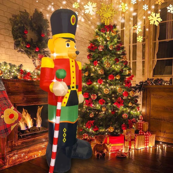 8 FT Christmas Inflatables Giant Nutcracter‎ Christmas Inflatable Outdoor Deco - Picture 7 of 7